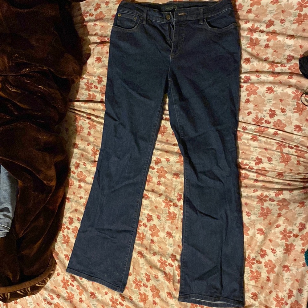 Blue jeans with a classic boot cut